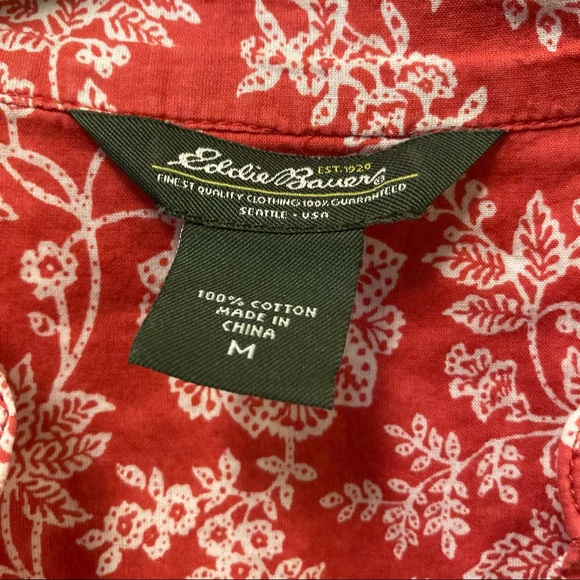 EDDIE BAUER light cotton floral shirt, size M - Picture 4 of 7
